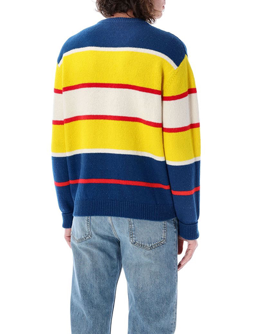 グッチ ニット セーター スーパーコピー GUCCI ストライプ ロゴラウンドネックセーター