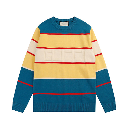 グッチ ニット セーター スーパーコピー GUCCI ストライプ ロゴラウンドネックセーター
