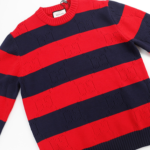 グッチ  ニット セーター コピー  GUCCI   アイコニックなGGモチーフとトーンオントーン ニット長袖セーター