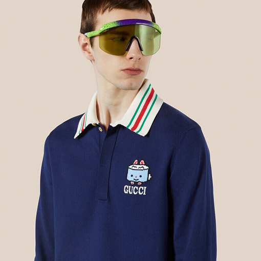 グッチ セーター gucci  アニメと動物のインスピレーションが詰まったニットPoloスタイルセーター