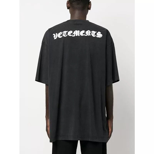 ヴェトモン 半袖Tシャツ スーパーコピー VETEMENTS 反転アナーキーシンボルプリントウォッシュ