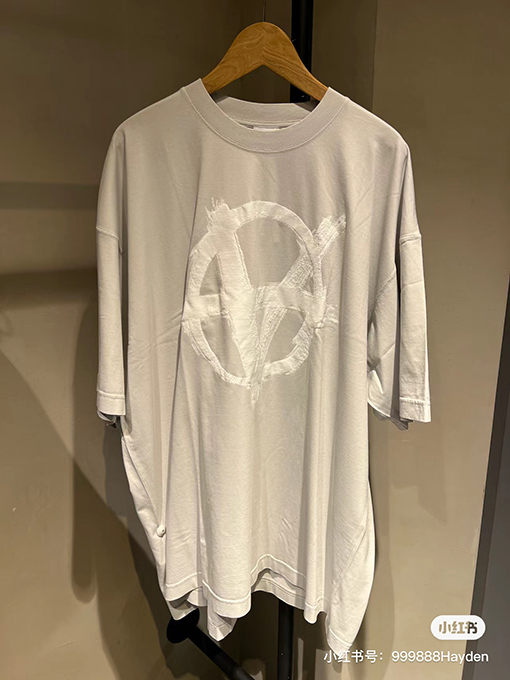 ヴェトモン 半袖Tシャツ スーパーコピー VETEMENTS 反転アナーキーシンボルプリントウォッシュ