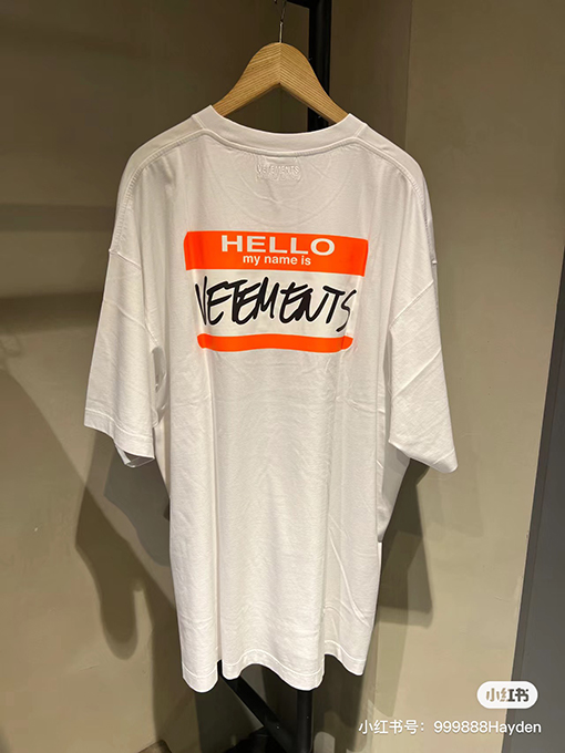 ヴェトモン 半袖Tシャツ コピー 新色ラベルプリントショートスリーブTシャツ