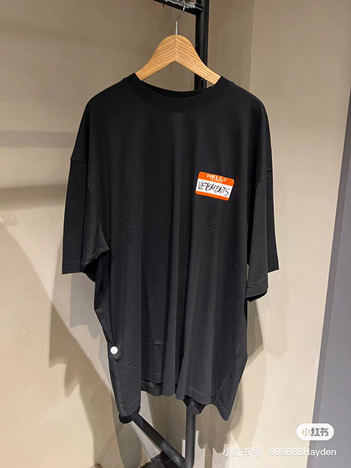 ヴェトモン 半袖Tシャツ コピー 新色ラベルプリントショートスリーブTシャツ