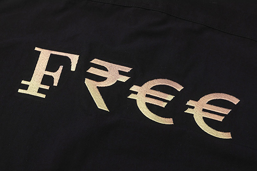 ヴェトモン 半袖Tシャツ コピー  Hello capitalism ブルーのグラフィティ署名ラベルプリントゆったりカジュアル半袖シャツ