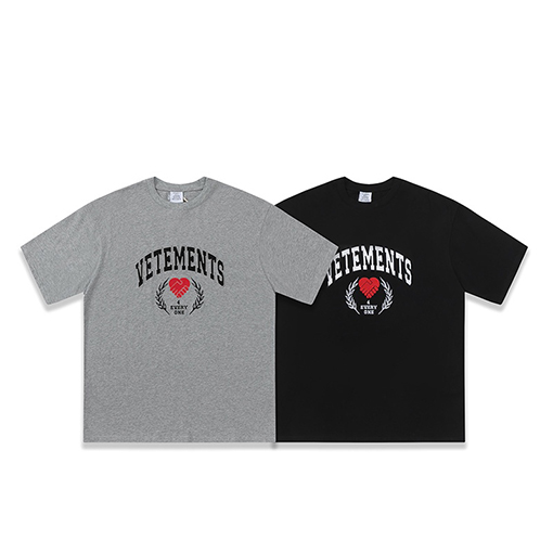 ヴェトモン 半袖Tシャツ スーパーコピー VETEMENTS 平和のオリーブの枝シンボル刺繍ゆったりカジュアルラ半袖