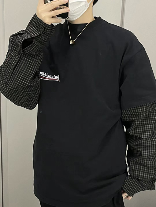 バレンシアガ 長袖 Tシャツ スーパーコピー BALENCIAGA 刺繍コーラーパッチワークユニークなアイテム
