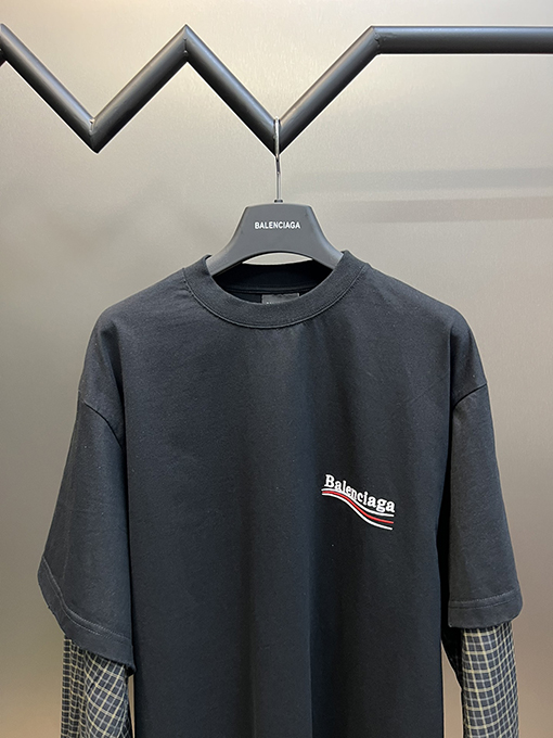 バレンシアガ 長袖 Tシャツ スーパーコピー BALENCIAGA 刺繍コーラーパッチワークユニークなアイテム