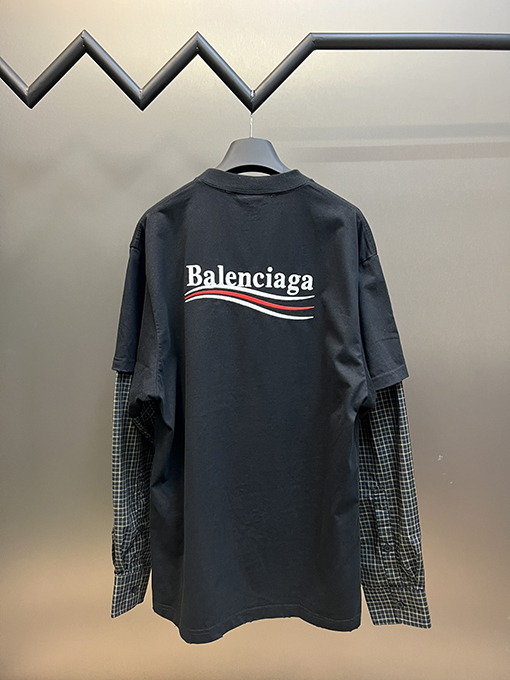 バレンシアガ 長袖 Tシャツ スーパーコピー BALENCIAGA 刺繍コーラーパッチワークユニークなアイテム