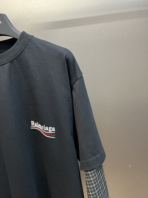 バレンシアガ 長袖 Tシャツ スーパーコピー BALENCIAGA 刺繍コーラーパッチワークユニークなアイテム