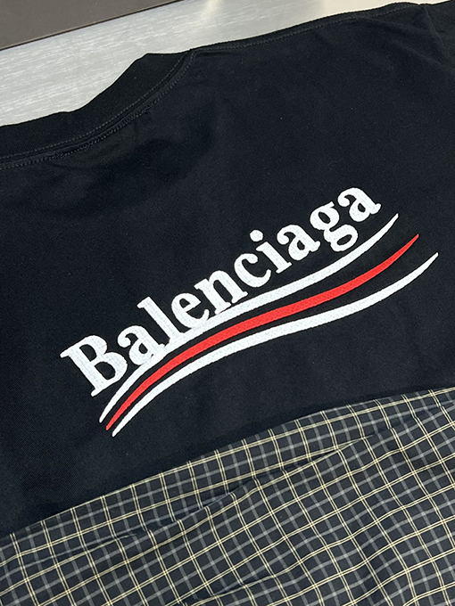 バレンシアガ 長袖 Tシャツ スーパーコピー BALENCIAGA 刺繍コーラーパッチワークユニークなアイテム