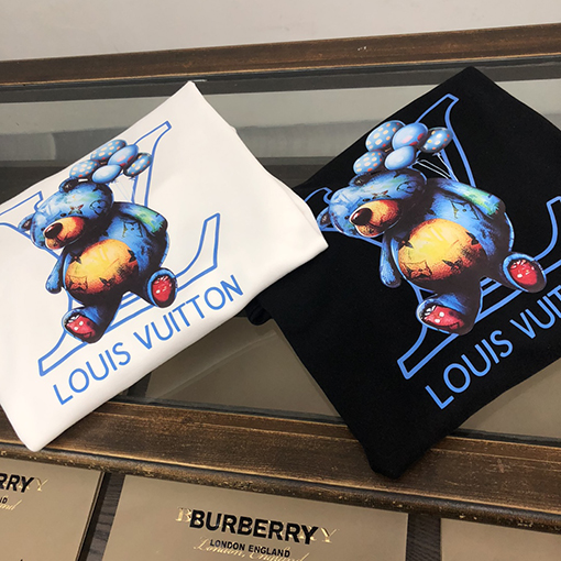 ヴィトン スウェットTシャツ Louis Vuitton スーパーコピー 小熊モノグラム ラウンドネックフーディー