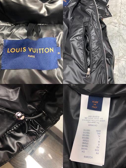 ヴィトンダウン スーパーコピー Louis Vuitton レリーフロゴ プリントのペアダウンジャケット