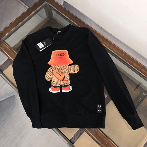 フェンディスウェットTシャツ FENDI可愛いアニメ柄 ラウンドネックスウェット