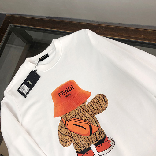 フェンディスウェットTシャツ FENDI可愛いアニメ柄 ラウンドネックスウェット