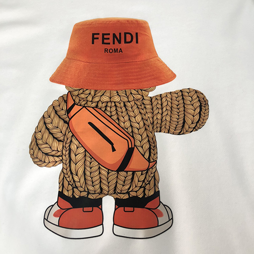 フェンディスウェットTシャツ FENDI可愛いアニメ柄 ラウンドネックスウェット