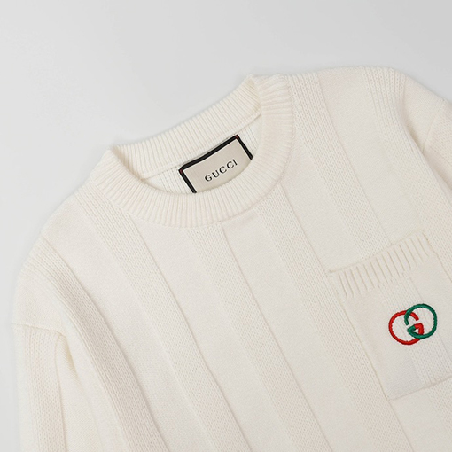 グッチニット セーター スーパーコピー GUCCI ロゴ入りポケット付きニットセーター