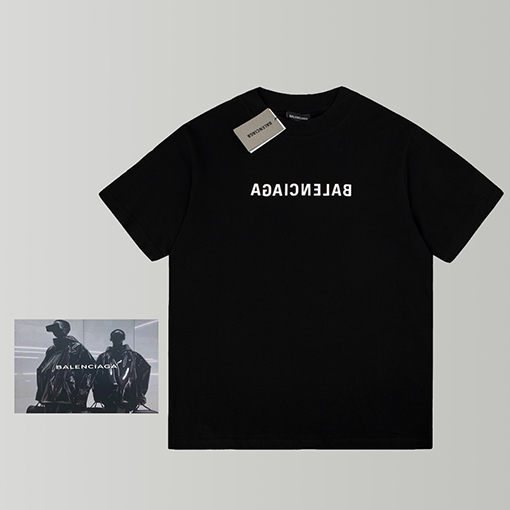 バレンシアガ 短袖Tシャツ コピー BALENCIAGA逆さまのロゴがプリント 黑、緑、白、