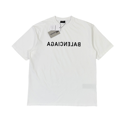 バレンシアガ 短袖Tシャツ コピー BALENCIAGA逆さまのロゴがプリント 黑、緑、白、