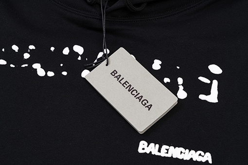 バレンシアガ パーカースーパーコピー BALENCIAGA プリントロゴ ポケット パーカー