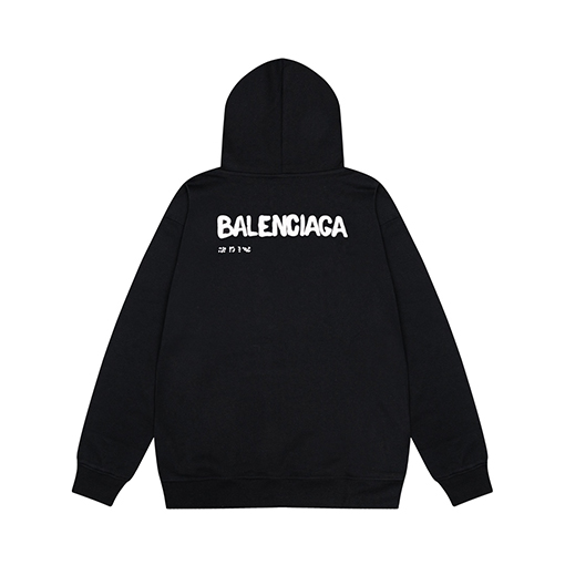 バレンシアガ パーカースーパーコピー BALENCIAGA プリントロゴ ポケット パーカー