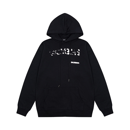 バレンシアガ パーカースーパーコピー BALENCIAGA プリントロゴ ポケット パーカー