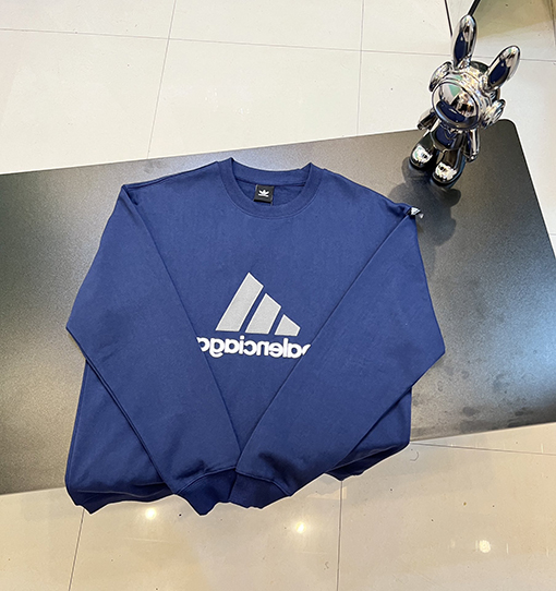 バレンシアガ x アディダス コラボ刺繍スウェット長袖 Tシャツ 大人気