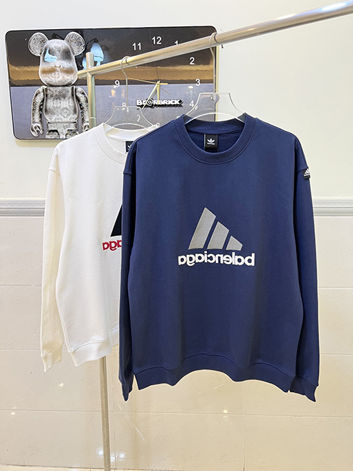 バレンシアガ x アディダス コラボ刺繍スウェット長袖 Tシャツ 大人気
