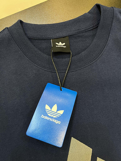 バレンシアガ x アディダス コラボ刺繍スウェット長袖 Tシャツ 大人気