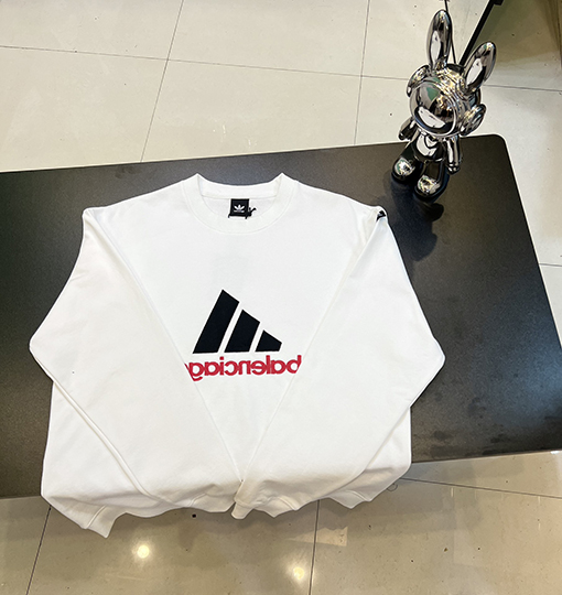 バレンシアガ x アディダス コラボ刺繍スウェット長袖 Tシャツ 大人気
