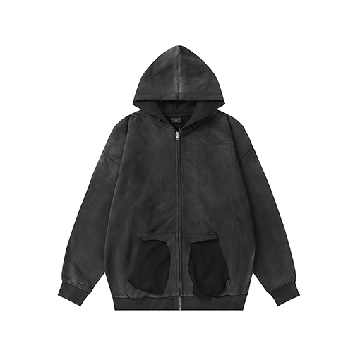 バレンシアガ   アウター Balenciaga 23SS TAPE TYPEヘビーデューティーデニム ウォッシュアウト レトロなデストロイドデザイン