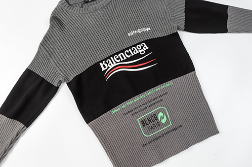 バレンシアガ ニットセータースーパーコピー Balenciaga 3種の異なる素材のウールを使用した3段階のパッチワークニットセーター