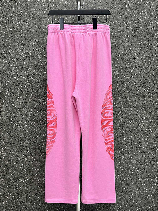 バレンシアガ   スウェットパンツ コピー BALENCIAGA   炎のグラフィティロゴレギンス、2色のウォータープリントロゴ
