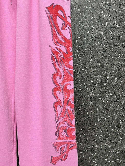 バレンシアガ   スウェットパンツ コピー BALENCIAGA   炎のグラフィティロゴレギンス、2色のウォータープリントロゴ