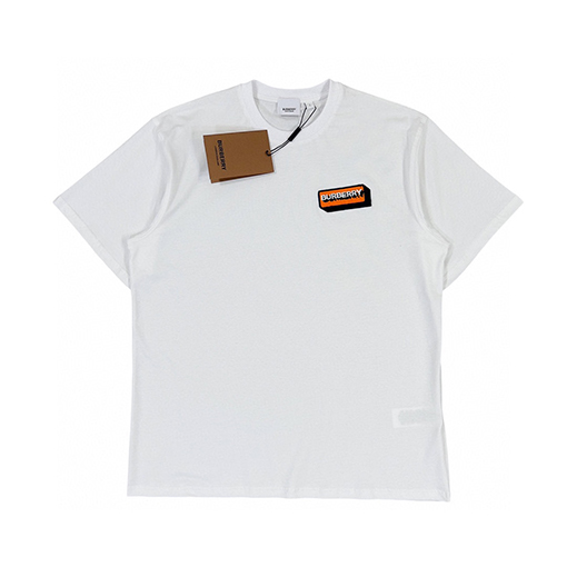 バーバリー 半袖Tシャツスーパーコピー  BURBERRY 胸元ロゴ刺繍ショートスリーブ
