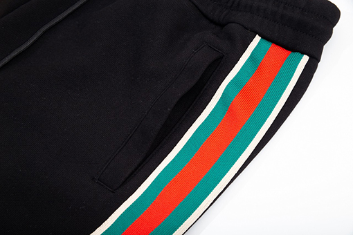グッチ スウェットパンツ スーパーコピー GUCCI クラシックな赤緑ウェービングパッチ ボタン付きパンツレッグ カジュアルロングパンツ