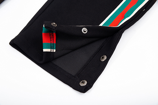 グッチ スウェットパンツ スーパーコピー GUCCI クラシックな赤緑ウェービングパッチ ボタン付きパンツレッグ カジュアルロングパンツ