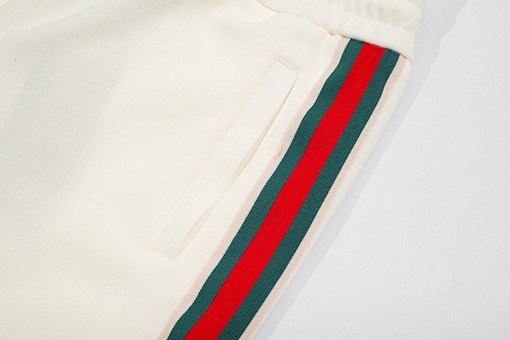 グッチ スウェットパンツ スーパーコピー GUCCI クラシックな赤緑ウェービングパッチ ボタン付きパンツレッグ カジュアルロングパンツ