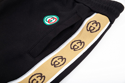 グッチ スウェットパンツ コピー GUCCI ダブルGアルファベットウェービング ハイデンシティ刺繍ロゴ