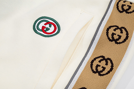 グッチ スウェットパンツ コピー GUCCI ダブルGアルファベットウェービング ハイデンシティ刺繍ロゴ