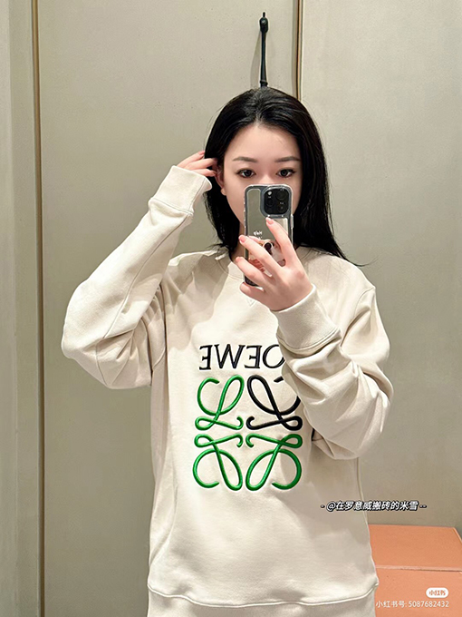 ロエベ スウェットTシャツスーパーコピー LOEWE レターロゴ刺繍 ゆったりしたシルエット