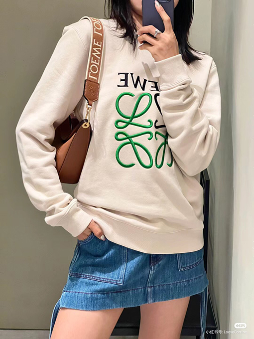 ロエベ スウェットTシャツスーパーコピー LOEWE レターロゴ刺繍 ゆったりしたシルエット