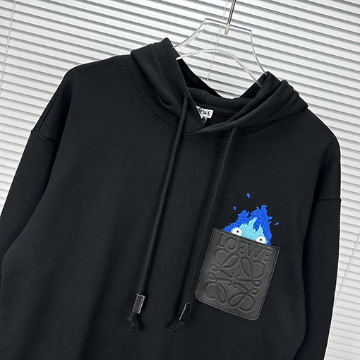 ロエベ パーカー スーパーコピー LOEWE 刺繍パッチポケットカップルフーディー