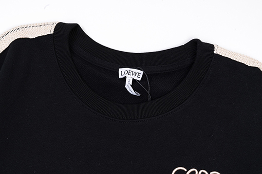 ロエベ スウェットTシャツ 刺繍ロゴ 花レースウェービング ハイクオリティ