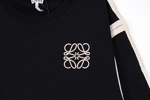 ロエベ スウェットTシャツ 刺繍ロゴ 花レースウェービング ハイクオリティ