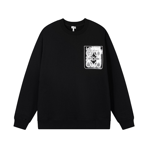 ロエベ スウェットTシャツ    LOEWE コピー   刺繍グラフィティテクスチャーの文字ロゴラウンドネックスウェットシャツ