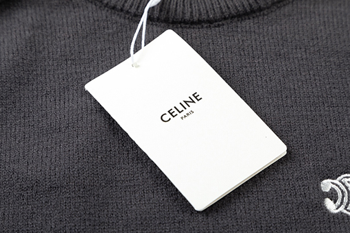 セリーヌ セーター CELINEスーパーコピー ロゴ刺繍入りのシンプルでエレガントなラウンドネックセーター