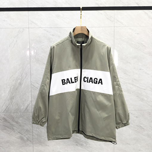 バレンシアガ アウター BALENCIAGA コピー パッチワーク スプライスとスタンドカラーのフルジップジャケット アウター