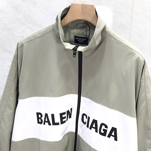 バレンシアガ アウター BALENCIAGA コピー パッチワーク スプライスとスタンドカラーのフルジップジャケット アウター