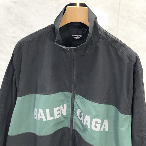 バレンシアガ アウター BALENCIAGA コピー パッチワーク スプライスとスタンドカラーのフルジップジャケット アウター